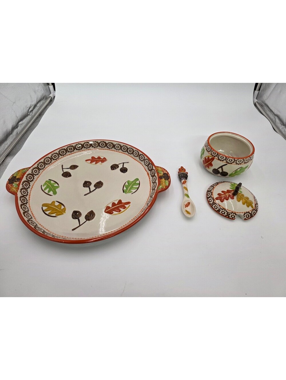Temp-tations Harvest Stoneware Ovenware Serving Set with Lid and Spoon